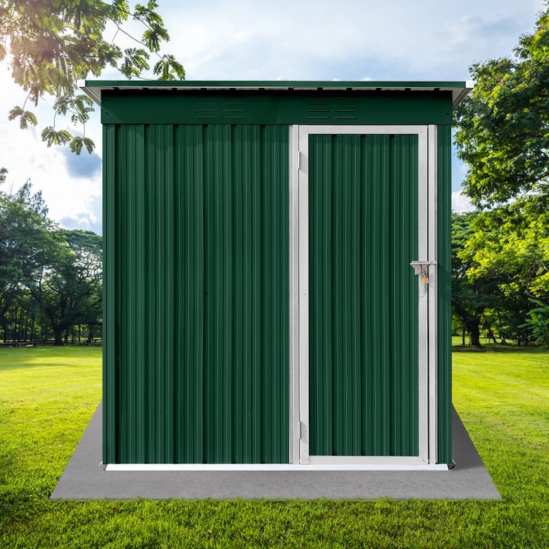 Metal garden sheds 5ft×4ft outdoor storage sheds Brown + Black
