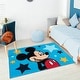 preview thumbnail 5 of 3, Licensed Disney Mickey Mouse Stars Blue Black Yellow Non-Slip Easy Care Soft Polyester Youth Kids Rug 3x5 - 3' 4" x 4' 6"