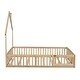 preview thumbnail 6 of 7, House-shaped Design Wood Full Size House Platform Bed with Safety Guardrail, Natural