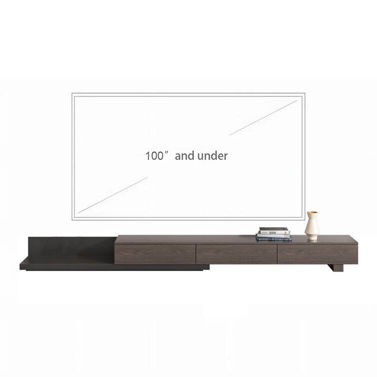Extendable 118" Modern TV Stand with 3 Spacious Drawers, Adjustable Length Media Console for Living Room