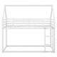 preview thumbnail 10 of 11, White Twin over Twin Metal House Bunk Bed with Built-in Ladder
