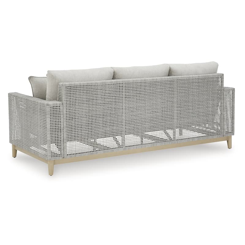 Signature Design by Ashley Seton Creek Gray/Beige 4-Piece Outdoor Upholstery Package - 82.63" W x 36.25" D x 35.88" H