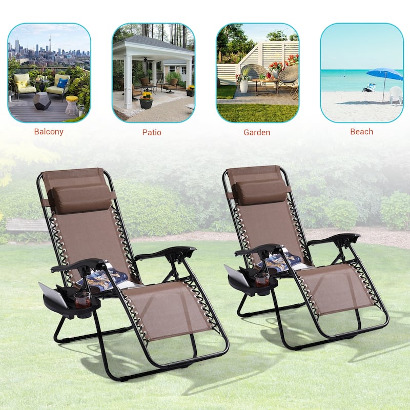 LIVOOSUN Zero Gravity Patio Chairs (Set of 2)