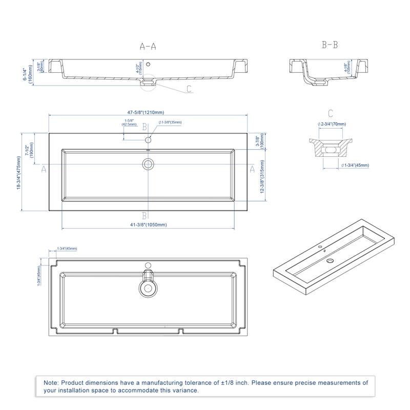 Dowell 18" FTB Resin Bathroom Vanity Basin