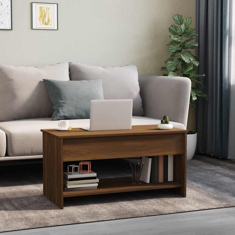 vidaXL Coffee Table Lift Top End Table Accent Side Sofa Table Engineered Wood - 40.2" x 19.7" x 20.7"