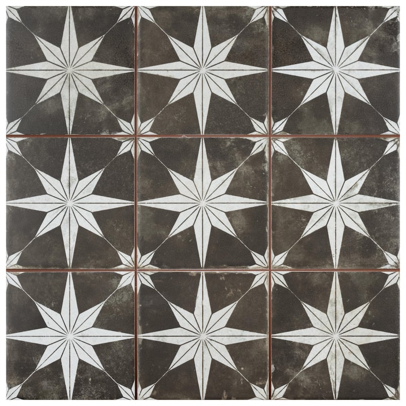 Merola Tile Harmonia Kings Star Night 13" x 13" Ceramic Floor and Wall Tile
