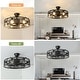 preview thumbnail 3 of 20, Cage Ceiling Fan with Light and Smart Control for Bedroom, Farmhouse