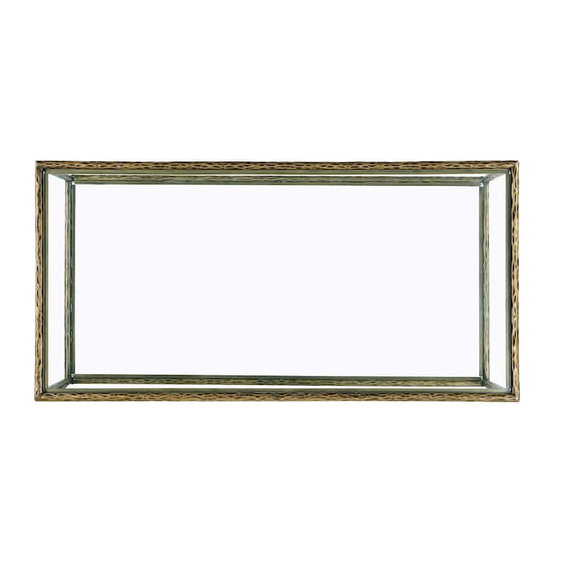 247 Shop At Home Lalia Modern Hammered Metal 1-Shelf Coffee Table