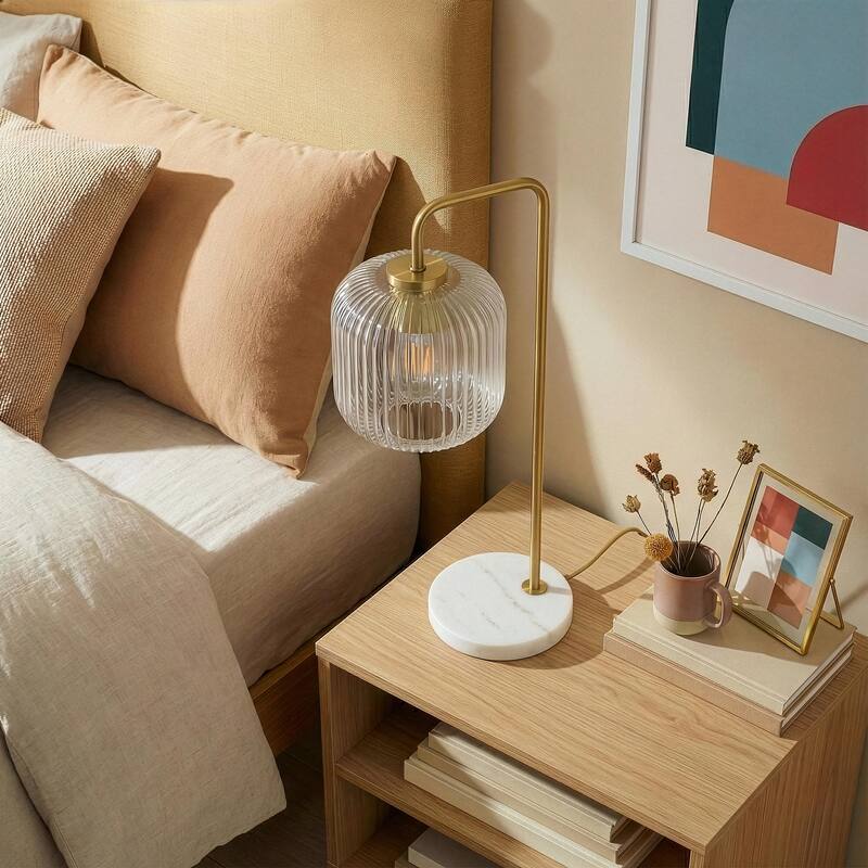 Crystal Lumina Clear Glass Table Lamp