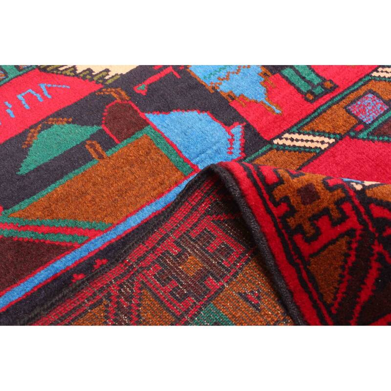 ECARPETGALLERY Hand-knotted Teimani Red Wool Rug - 2'9 x 4'9