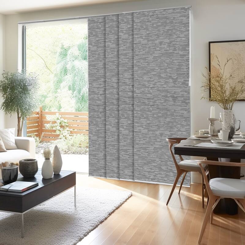 Chicology Calactta Grey Adjustable Cut-to-length Light Filtering Privacy Sliding Panels - Up to 80"W x 96"H