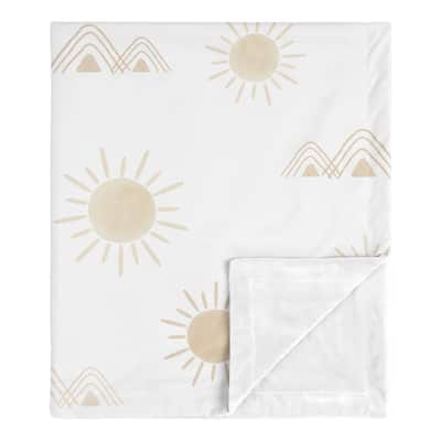 Boho Desert Sun Taupe Baby Receiving Security Swaddle Blanket Neutral Tan Beige Ivory Gold Bohemian Mountain Geometric Sunshine