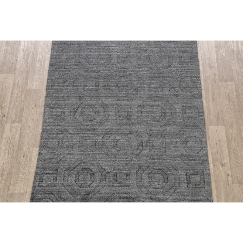 Geometric Oriental Modern Gabbeh Wool Area Rug Handmade Carpet - 4'11" x 7'8"