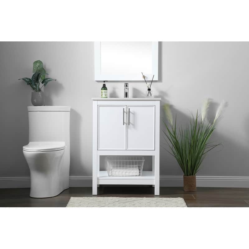Elegant Lighting VF26624 Everett 24" Free Standing Single Basin Vanity