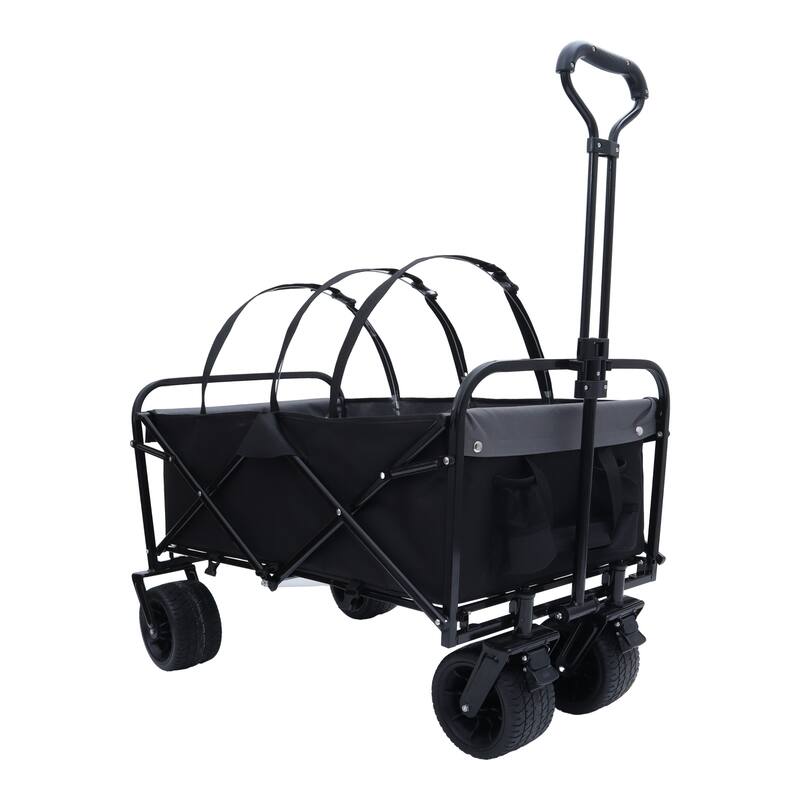 440 lb Collapsible Floral Wagon Cart with 360° Swivel Wheels