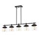 Black and Brushed Nickel 5-Light Linear Kitchen Island Lighting