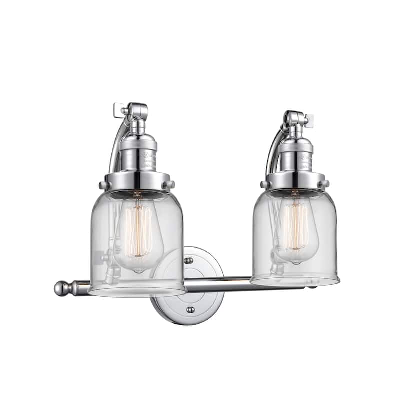 Innovations Lighting Small Bell 2 Light 18" Wide Bathroom Vanity Light - Polished Chrome / Clear
