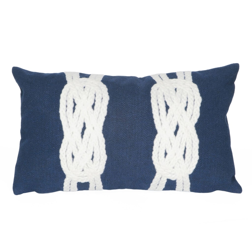 Liora Manne Visions II Double Knot Indoor/Outdoor Pillow Navy 12"X20"