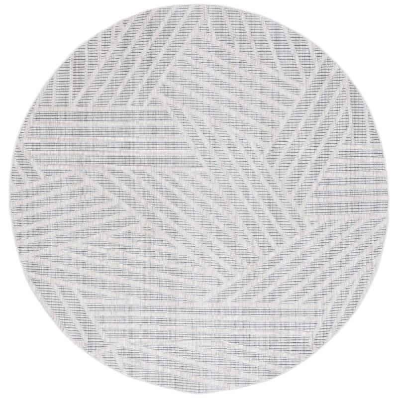 Martha Stewart Serenity Siana Contemporary Rug - 6'7" Round - Grey/Ivory