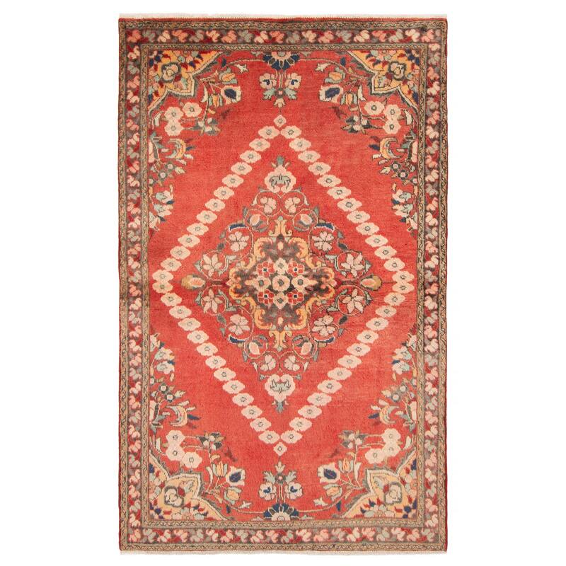ECARPETGALLERY Hand-knotted Anadol Red Wool Rug - 4'3 x 6'8 - Red - 4'3 x 6'8