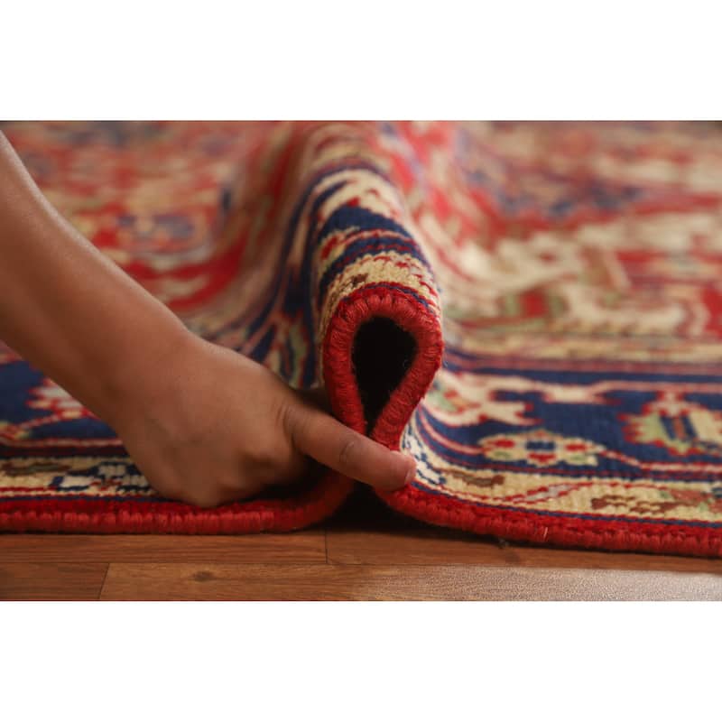 Hand Knotted Oriental 100% Wool Carpet Traditional Medallion Red Heriz (serapi) Area Rug - 9' 11'' X 7' 11''
