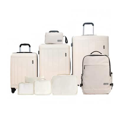 9-Piece Set ABS+PC Hardshell Carry on Luggage Set with bags