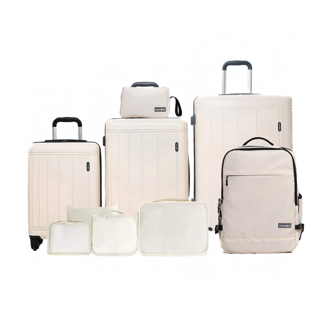 9-Piece Set ABS+PC Hardshell Carry on Luggage Set with bags