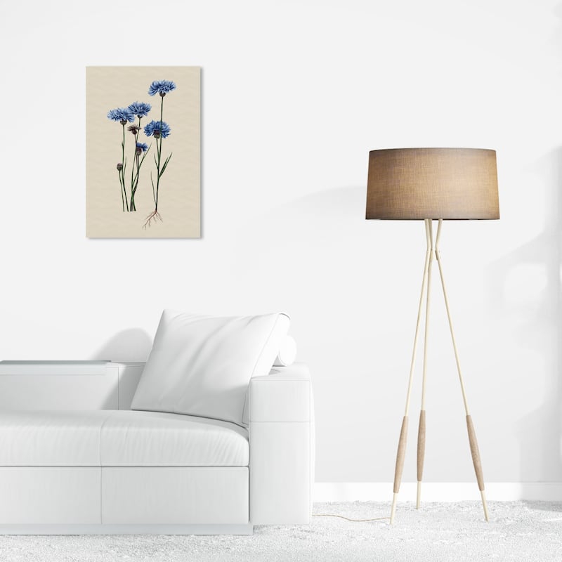 Wynwood Studio Canvas Floral and Botanical Flower Illustration Blue and Farmhouse Wall Art Canvas Print - 24 x 16