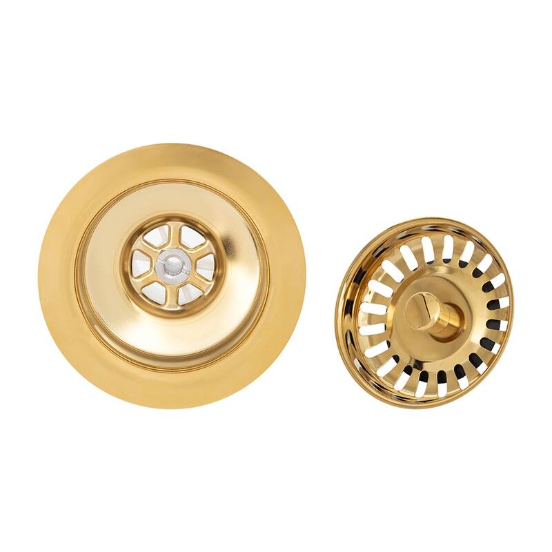 3.5-in Kitchen, Prep, Bar Basket Strainer Drain in Polished Brass (D-132PB)