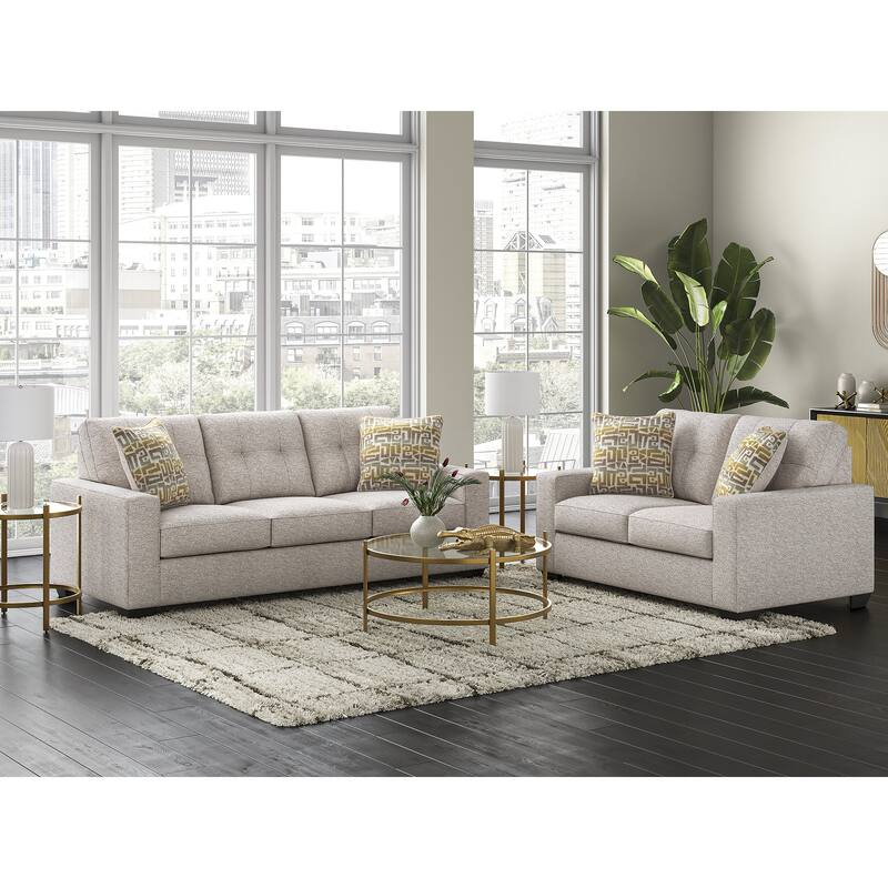Signature Design by Ashley Fanciful Beige Loveseat - 63" W x 38" D x 40" H