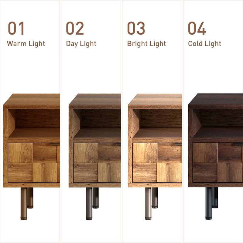 Mid-Century Modern TV Stand Media Console, Entertainment Center with 2 Drawers, Storage Cabinets, Open Shelves for TVs up to 85"