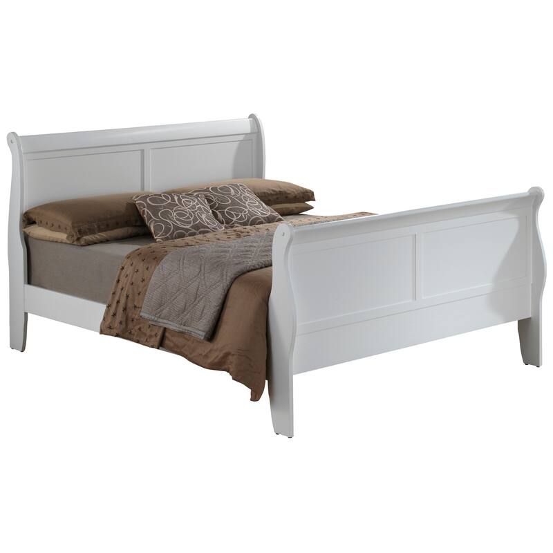 Full Size Traditional Platform Bed with Durable Particle Board Construction and Easy Assembly - White