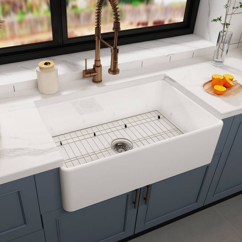 Farmhouse 30''/ 36'' Single Bowl Kitchen Sinks with Bottom Grid & Sink
