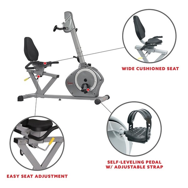 sunny health and fitness recumbent bike with arm exerciser