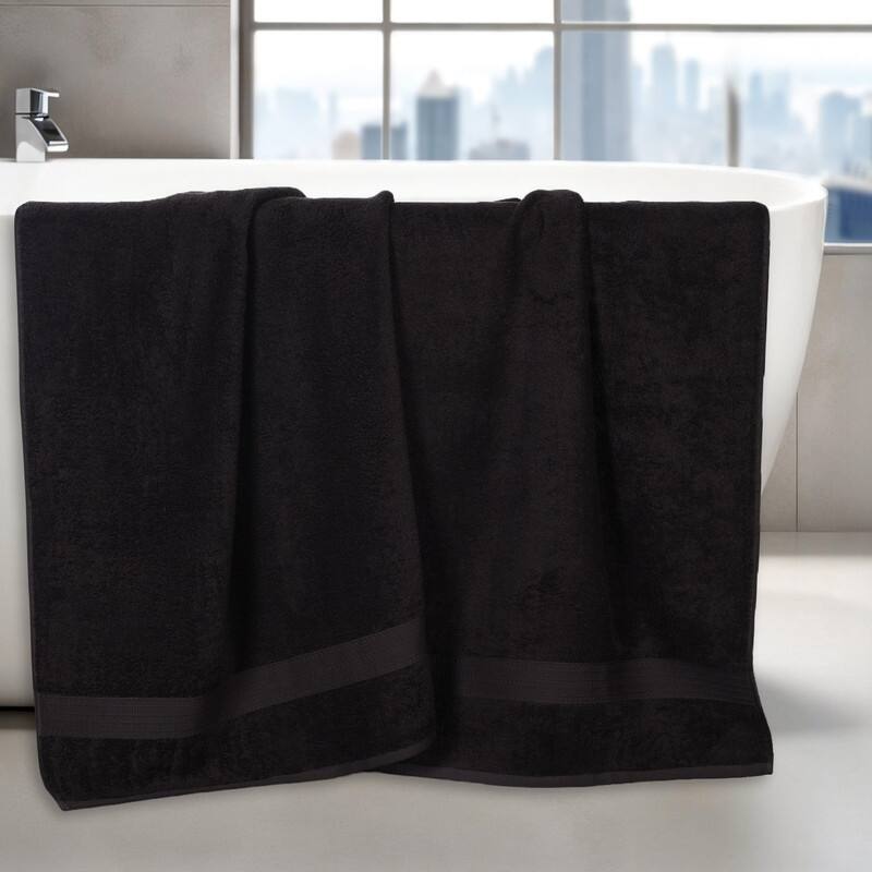 Eco-Friendly Sustainable Cotton Bath Sheet by Superior (Set of 2) - Black