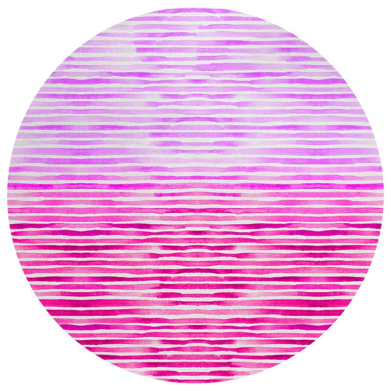 Indoor/ Outdoor Surfside Ombre Washable Rug New - Pink - 8' x 8'