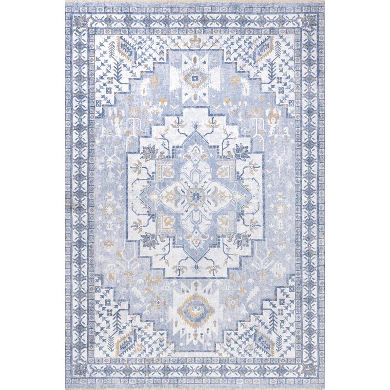 Nuloom Kamiyah SpinClean Medallion Machine Washable Area Rug