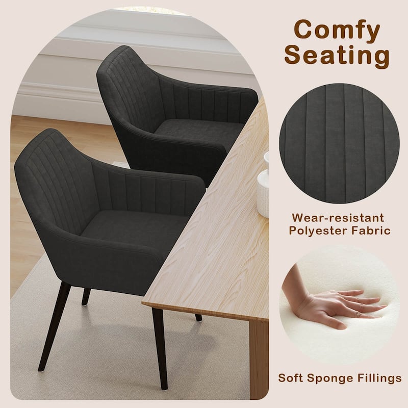 Costway Dining Chairs Set of 2 Upholstered Accent Chairs with Comfy - See Details