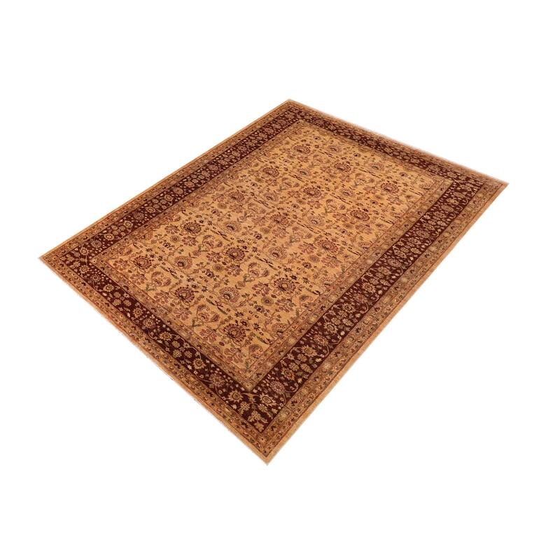 Bohemian Ziegler Basilia Gold Brown Hand-Knotted Wool Rug - 10'1'' x 15'8''
