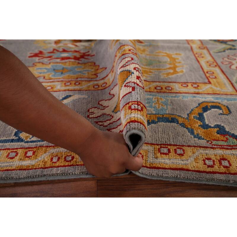 Gray Oushak Oriental Area Rug Handmade Wool Carpet - 5'2" x 7'10"