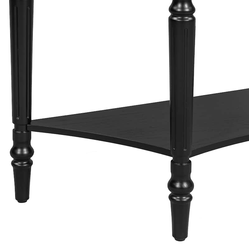 Black Console Table Accent Table with Drawer, Sofa Table Foyer Table Hallway Table with Bottom Shelf