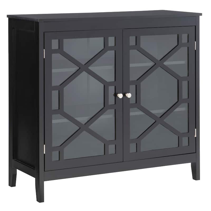 Linon Ava Black Large Cabinet