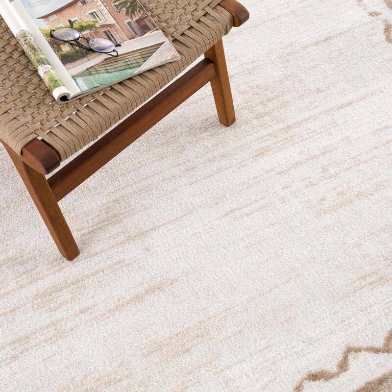 Hauteloom Beatus Hallway, Kitchen Machine Washable Runner Rug - Beige - 2'7" x 7'3"