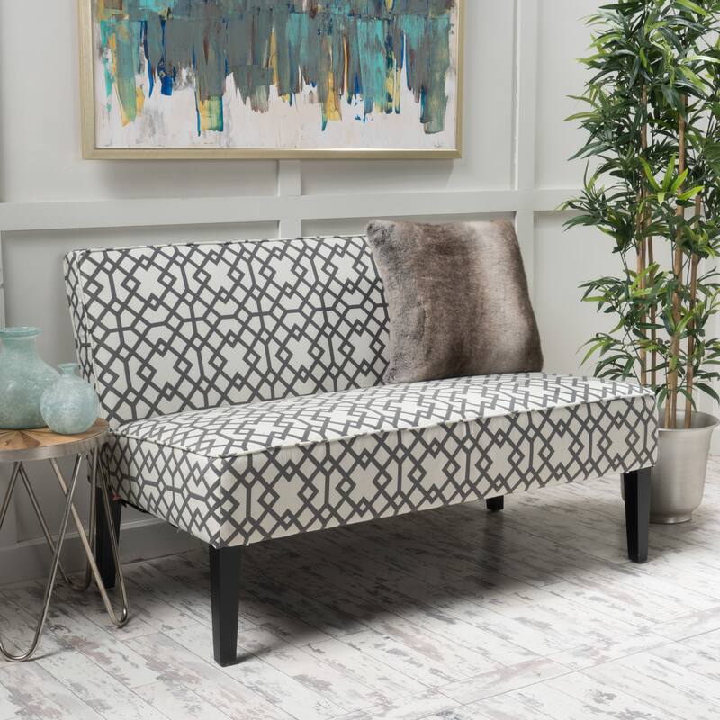 Christopher Knight Home Morton Geometric Pattern Fabric Loveseat - grey