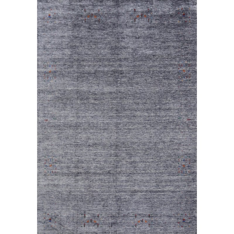 Hand Knotted Oriental 100% Wool Carpet Tribal Tribal Greys & Charcoal Gabbeh Area Rug - 12' 0'' X 9' 1''