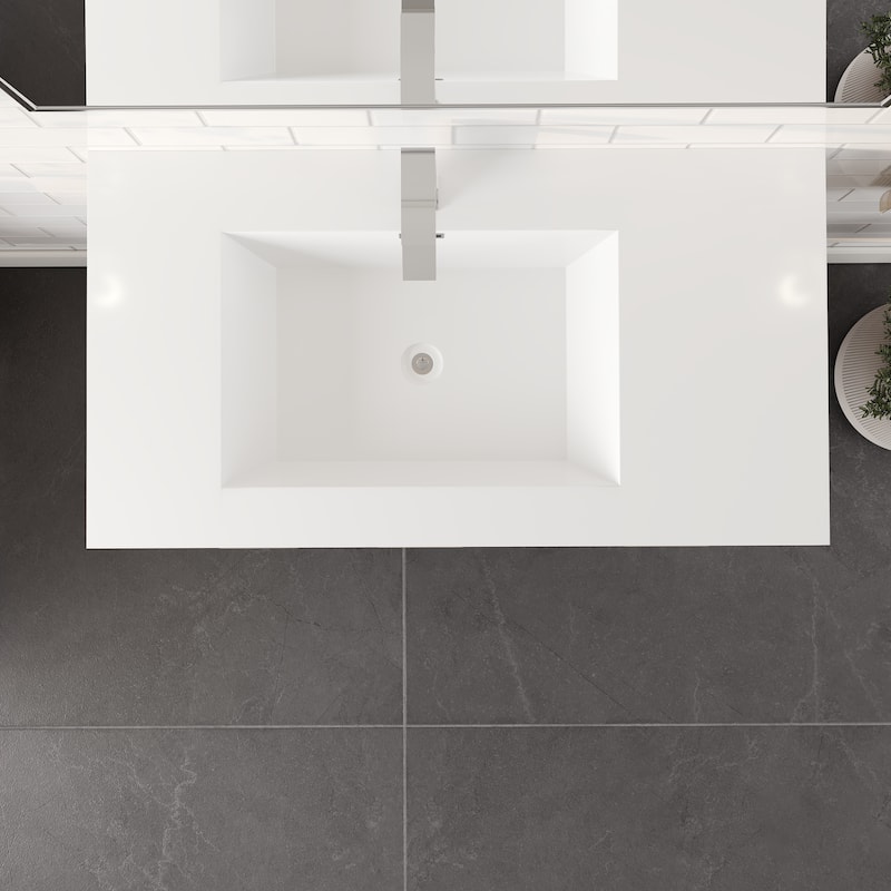 Lugano 36" Wall-mount Bath Vanity with Integrated Acrylic Sink