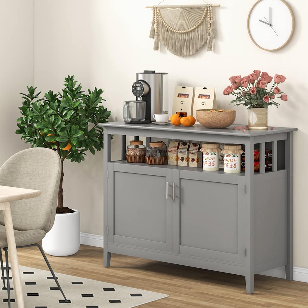 Kitchen Sideboard Buffet Server Cupboard Storage Cabinet w/ 2 Doors