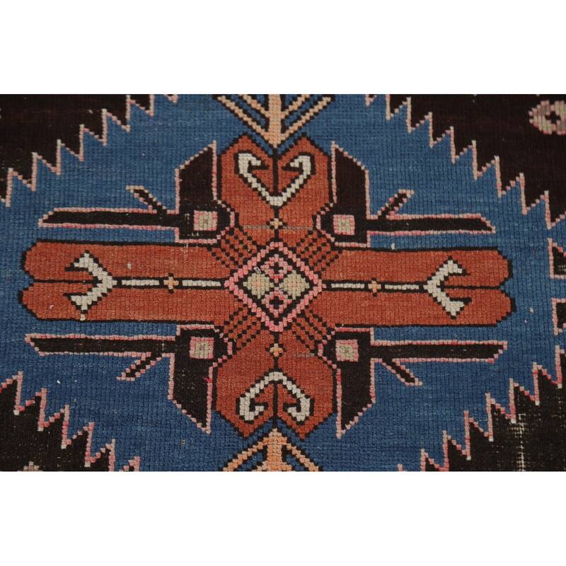 Vegetable Dye Kazak Accent Antique Area Rug Hand-Knotted Wool Carpet - 3'7"x 5'5"