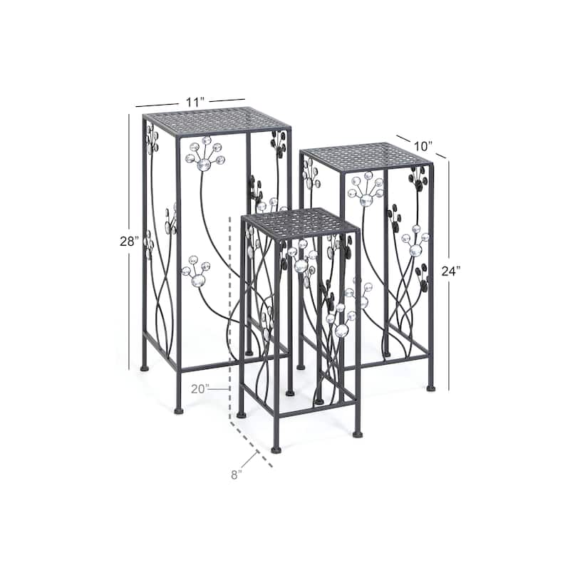 Black Metal Plantstand (Set of 3)