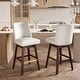 preview thumbnail 9 of 52, Pellebant 30.6'' H Solid Wood Swivel Bar Stool with Back Ivory-Setof2